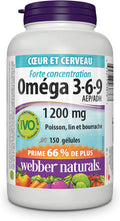 Webber Naturals Omega 369 Flaxseed Fish Borage Oils 1200 mg 150 softgels