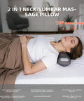 Mustools 2-In-1 Neck & Lumbar Massager Pillow With Heat For Office Chair 3D Rotating Massage Nodes Memory Foam Back Support For Posture Correction Pain Relief & Relaxation At Home Office Travel