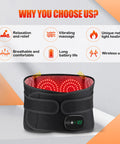 Flaremore Electric Heating Massage Pad For Back Xl Heated Waist Belt Wrap With 3 Fast Heating And Vibration Massage Modes Fsa Eligible 5000Mah Battery Operated Heat Pad For Back Waist Lumbar Abdomen