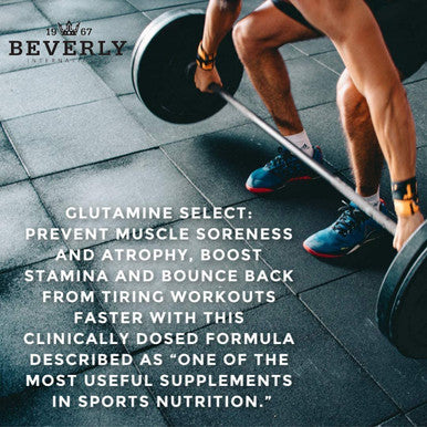Beverly International Glutamine Select 60 Servings. Clinically Dosed L-Glutamine and Amino Acid Formula for Lean Muscle and Recovery Sugar-Free Powder BCAA's.