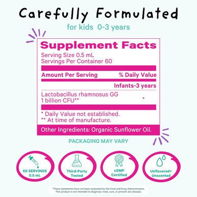 Pink Stork Baby Probiotic Drops born Infant & Toddler Probiotics to Help Aid Digestion and Constipation Support born Essentials - 1 fl oz 2 Month Supply