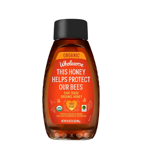 Wholesome Sweeteners 16-Ounce Organic Honey Bottle, 100% Pure, Fair Trade Certified, Non GMO Project Verified & Gluten Free, 1 Pack