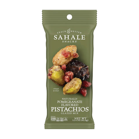 Sahale Snacks Pomegranate Vanilla Cashews, 4 oz Pouches (6 Packs) - Dry-Roasted Deluxe Mixed Nuts with Pomegranate Infused Apples & Madagascar Vanilla - Non-GMO, Kosher, & Certified Gluten-Free Snacks