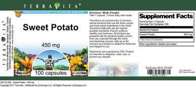 Terravita Sweet Potato - 450 Mg (100 Capsules, Zin: 521495)