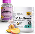 Colonbroom Psyllium Husk Powder Sugar Craving Suppressant - Chromium Picolinate 200Mcg, 2 Items - Colon Cleanser Fiber Supplement (60 Servings) + Sugar Craving Suppressant (60 Servings)