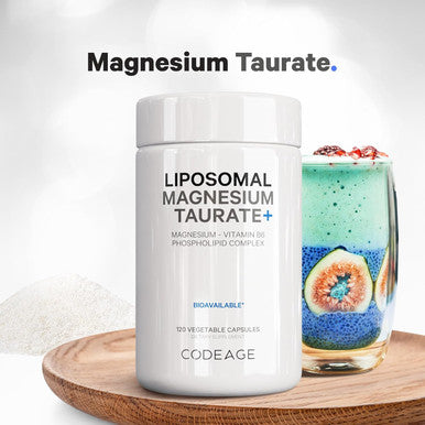 Codeage Liposomal Magnesium Taurate+ Supplement - Magnesium from Magnesium Taurate Vitamin B6 as Pyridoxal 5-Phosphate 2-Month Supply - Liposomal Delivery Vegan Non-GMO Gluten- 120 Capsules