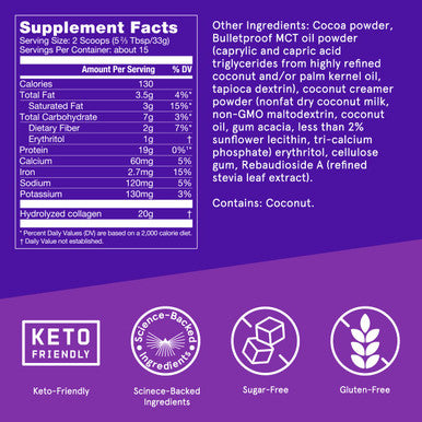 Bulletproof Brain Octane Premium C8 Mct Oil From Non-Gmo Coconuts, 14G Mcts, 16 Fl Oz, Chocolate Collagen Protein Powder With Mct Oil, 19G Protein, 17.6 Oz