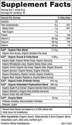 Certified Organic Juice Cleanse OJC Apple Surprise by Purity Products Promotes Vitality Energy and Digestive Function 25 Certified Organic Veggies Super Fruits 30 Day Supply 8.46oz