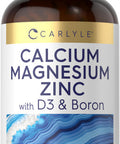 Calcium Magnesium Zinc With Vitamin D3 And Boron | 400 Caplets | Vegetarian, Non-Gmo Supplement | By Carlyle