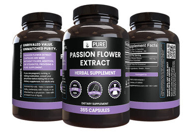 PURE ORIGINAL INGREDIENTS Passion Flower Extract (365 Capsules) No Magnesium Or Rice Fillers, Always Pure, Lab Verified