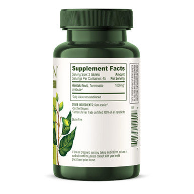 Banyan Botanicals Haritaki Tablets Certified Organic Terminalia Chebula Supports Detoxification & Rejuvenation* 90 Tablets Non-Gmo Sustainably Sourced Certified Fair For Life Fair Trade