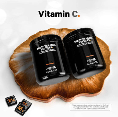 Codeage Multi Collagen Peptides + Probiotics Black Edition Vitamin C Hyaluronic Acid Powder Supplement Grass-Fed Pasture-Raised Hydrolyzed Zero Carbs Type I II III V & X Unflavored 21oz