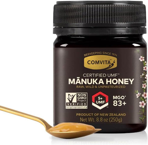 Comvita Manuka Honey UMF 5+ (MGO 83+) - Raw Manuka Honey New Zealand, Pure & Unpasteurized, Superfood for Immune Health, Use in Tea, Wild, Monofloral, Non-GMO - 500g (17.6 oz)