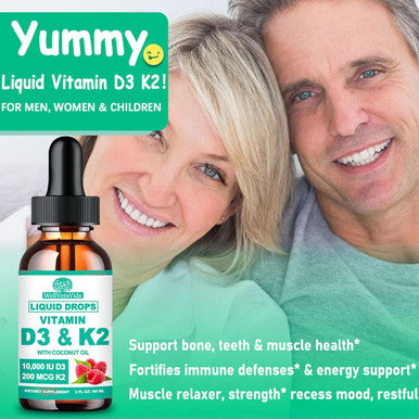 WellVeraVida D3 K2 Vitamin 10000Iu, Liquid Drop Vitamin D3 With K2 (Mk-7)200Mcg Coconut Oil, 6X Stronger Than D3 K2 Sofegels, Magnesium Zinc For Absorption -K2 D3 Vitamin Supplement For Joint Teeth & Bone Health