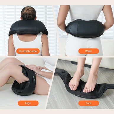 Rechargeable Neck Massager With Heat - Shiatsu Back And Neck Massager, Cordless Portable Kneading Shoulder Massage Shawl For Pain Relief Deep Tissue Christmas Gifts For Dad Mom Friends