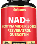 3In1 1000Mg Pure Nad+ Supplement With Liposomal Nicotinamide Riboside 900Mg Nr, Resveratrol, Quercetin - Cellular Energy & Repair, Vitality, Healthy Aging - 60 Count
