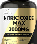 Carlyle Nitric Oxide Supplement 3000mg | 120 Capsules | Pre Workout with L-Arginine & L-Citrulline | Non-GMO Gluten