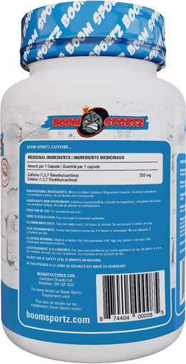 BOOM SPORTZ - CAFFEINE - 100% Pure 200 mg 500 Tablets/Servings