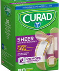 Curad Sheer Adhesive Bandages 4-Sided Seal Assorted Sizes Advanced Wound Care 80 Count Pack of 4