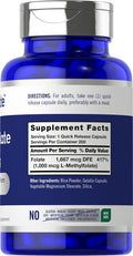 Carlyle L Methylfolate 1000mcg | 200 Capsules | Value Size | Optimized and Activated | Non-GMO Gluten | Methyl Folate 5-MTHF | by Opti-Folate