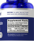 L Methylfolate 1000Mcg | 200 Capsules | Value Size | Optimized And Activated | Non-Gmo, Gluten Free | Methyl Folate, 5-Mthf