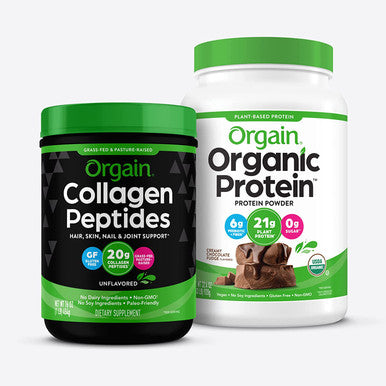 Orgain Bundle Chocolate Protein Powder and Collagen Peptide Protein Powder Paleo Keto Friendly Made without Gluten Dairy and Soy