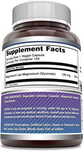 Amazing Nutrition Formulas Magnesium Glycinate 120 Mg per Serving 120 Veggie Capsules Supplement | Non-GMO | Gluten- | Made in USA