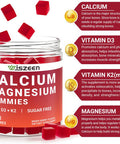 Calcium With Vitamin D3 K2 Gummies, Sugar Calcium Supplement For Women & Men, Chewable Calcium Citrate With Magnesium, Zinc For Bone, Muscle & Immune Support
