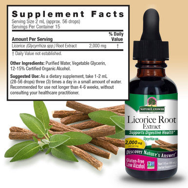 Nature'S Answer Licorice Root Liquid Supplement 1 Fluid Ounce | Daily Digestion Support | Natural Immune Booster | Promotes Healthy Lungs