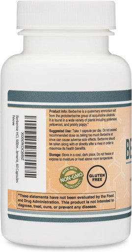 Double Wood Supplements Berberine Supplement High Purity 97% Hcl (Third Party Tested Non Gmo 60 Capsules 500Mg