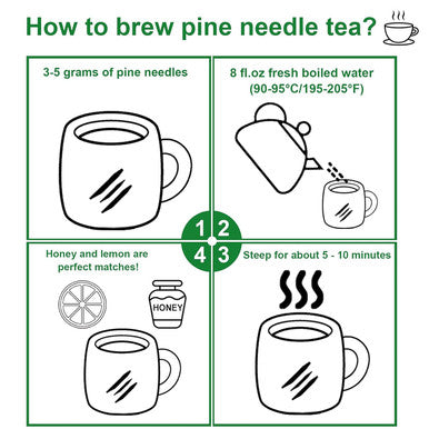 Fullchea - Dried Pine Needle Tea - 7oz/200g - Premium Red Pine Needles Loose Leaf Herbal Tea - Non-GMO - Better Than White Pine Needle Tea - Caffeine- - Cut & Sifted