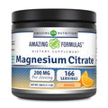 Amazing Formulas Magnesium Citrate 500 Grams (1.1 Lb) Powder Supplement | 200 Mg Per Serving | 166 Servings | Orange Flavor | Non-Gmo | Gluten Free | Made In Usa
