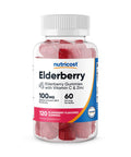 Nutricost Elderberry Gummies 100mg with Zinc & Vitamin C 120 Gummies, 60 Servings - Gluten Free, No Corn Syrup, Natural Flavors