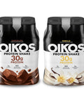 Oikos Protein Shake, Salted Caramel, 30g High Protein Drinks, Shelf Stable, Ready to Drink, 5g Prebiotic Fiber, 12 fl oz Bottle, 12 Count