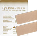 Epi-Derm Long Strips, Premium Grade Silicone Scar Sheets For C-Section, Tummy Tuck, Cardiac Surgery Scars, Easy To Use & Reusable Silicone Gel Sheets For Scars, 1.4 X 11.5 In - 1 Pair, Natural