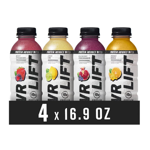 Whey Protein Water Sports Drink by PWR LIFT | Berry Strawberry | Keto, Vitamin B, Electrolytes, Zero Sugar, 10g of Protein | Post-Workout Energy Beverage | 16.9 Fl Oz (Pack of 12)