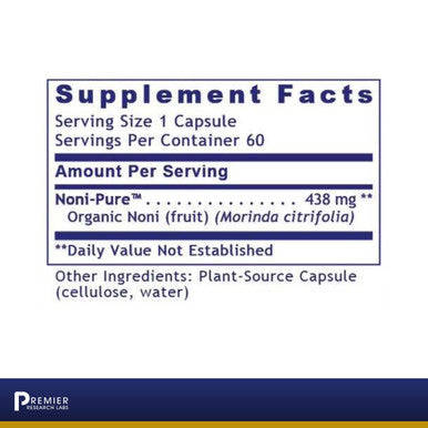 Premier Research Labs Noni - Supports Digestion & Immune System - Features Organic Noni Fruit - 60 Plant-Source Capsules