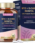 MyoInositol and DChiro Inositol Supplement Capules 3075mg Plus Multivitamin Vitamin D3 Folate Ideal 401 Ratio Hormonal Balance for Women and Ovarian Support Vegan Non GMO 120 Caps