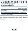 Vital Nutrients - Licorice Root Extract - Herbal Immune Support - Adrenal Support - 90 Vegetarian Capsules per Bottle - 400 mg