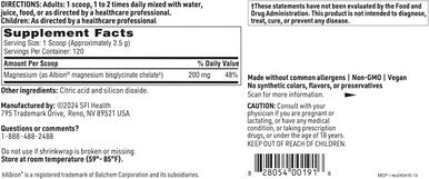 Klaire Labs SFI Health Magnesium Chelate Powder - Fast-Dissolving 200 Milligrams High Absorption TRAACS Bisglycinate Vegetarian & Hypoallergenic 120 Servings 300 Grams
