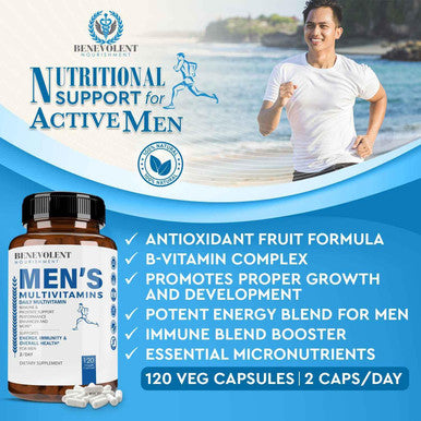 Multivitamin For Men - Supports Energy & Overall Health - Essential Daily Vitamins For Men, Biotin, Magnesium, Zinc & Antioxidant For Immune Health - Non-Gmo Men Multivitamin Supplement, 120 Caps