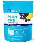 Equip Foods Pure Pre All Natural Pre-Workout Powder | Caffeine Free EAA Vitamin C B6 B12 L-carnitine Agnine | Naturally Boosts Workouts | 30 Servings BlackBerry Lemon Decaffeinated