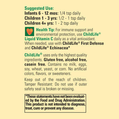 Childlife Liquid Vitamin C, Orange, 8 Ounce