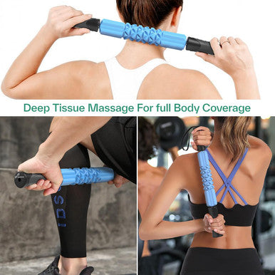 Muscle Roller Stick, Sportneer Handheld Eva Foam Roller Massage Stick Leg Roller Body Massage Stick Tools For Athletes/Runners Relief Muscle Soreness Cramping And Tightness Help Legs And Back Recovery