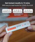 iHealth COVID-19, Flu A&B 3-in-1 Antigen Rapid Test, Results in 15 Minutes, FDA Authorized OTC Flu & COVID Home Test, with Non-invasive Nasal Swab, Easy to Use & No Discomfort (1 Pack, 2 Tests Total)