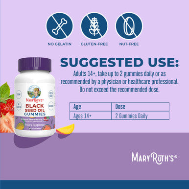 Maryruth Organics Black Seed Oil Gummies 60 Gummies