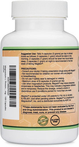 Magnesium L Threonate Capsules (Magtein) ÃƒÂ¢Ã¢â€šÂ¬Ã¢â‚¬Å“ High Absorption Supplement ÃƒÂ¢Ã¢â€šÂ¬Ã¢â‚¬Å“ Bioavailable Form For Sleep And Cognitive Function Support ÃƒÂ¢Ã¢â€šÂ¬Ã¢â‚¬Å“ 2,000 Mg ÃƒÂ¢Ã¢â€šÂ¬Ã¢â‚¬Å“ 100 Capsules