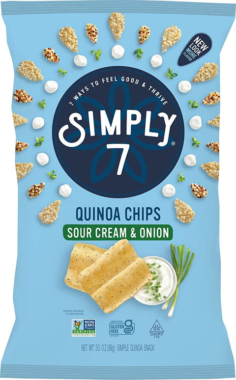 Simply 7 Quinoa Chips Sea Salt Gluten Snacks Vegan Chips PlantBased Crunchy Bites Low Calorie NutFree Veggie Snacks NonGMO Healthy Vegetable Snack Option 8 Pack 3.5oz