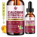 (2 Pack) Calcium Citrate with Vitamin D3 Liquid Drops for Women Bones Teeth Immune Support 1200mg Calcium Citrate Liquid Drops with Vitamin D3 K2 Vegan SugarFree 1 Fl Oz