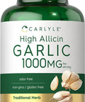 Carlyle High Allicin Garlic Supplement | 180 Caplets | Odorless Garlic Pills | Vegetarian, Non-GMO, Gluten Free